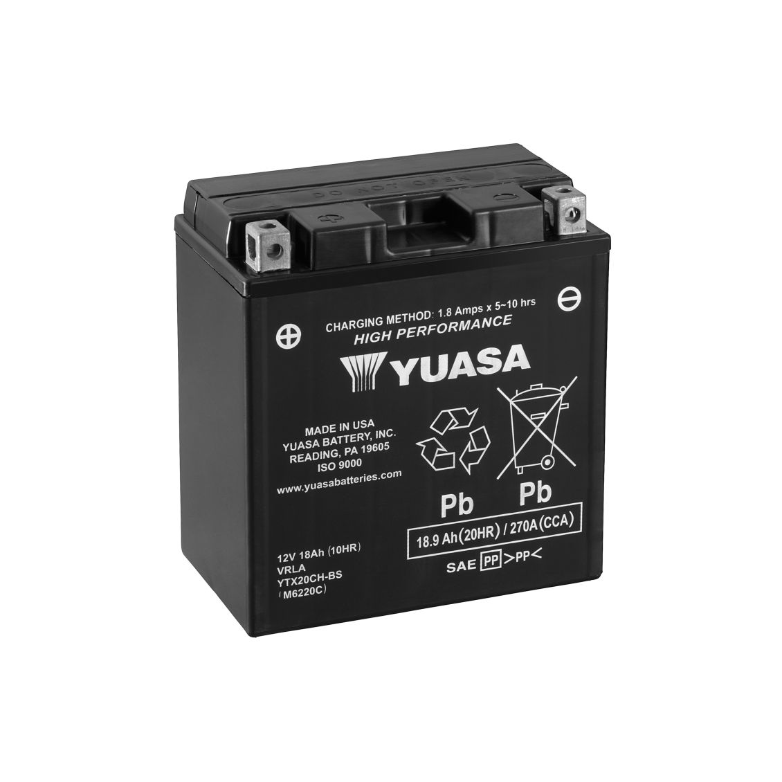 Batteria Yuasa YTX20CH-BS 12V 18.9Ah 270A AGM Senza Manutenzione