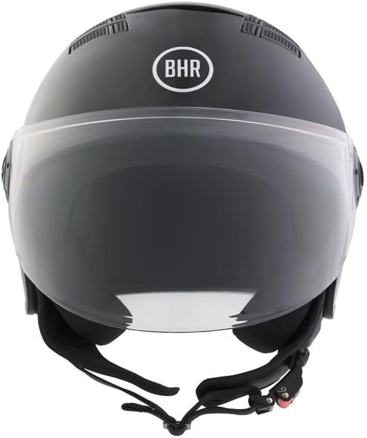 BHR - CASCO DEMI JET 834 FLOW NERO METALLIZZATO 