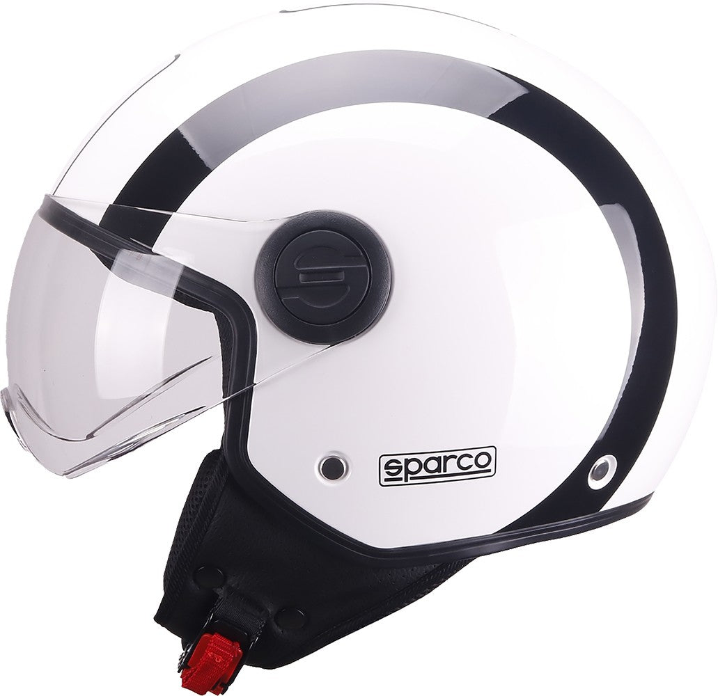SPARCO RIDERS - CASCO DEMI JET SP601 BIANCO E NERO