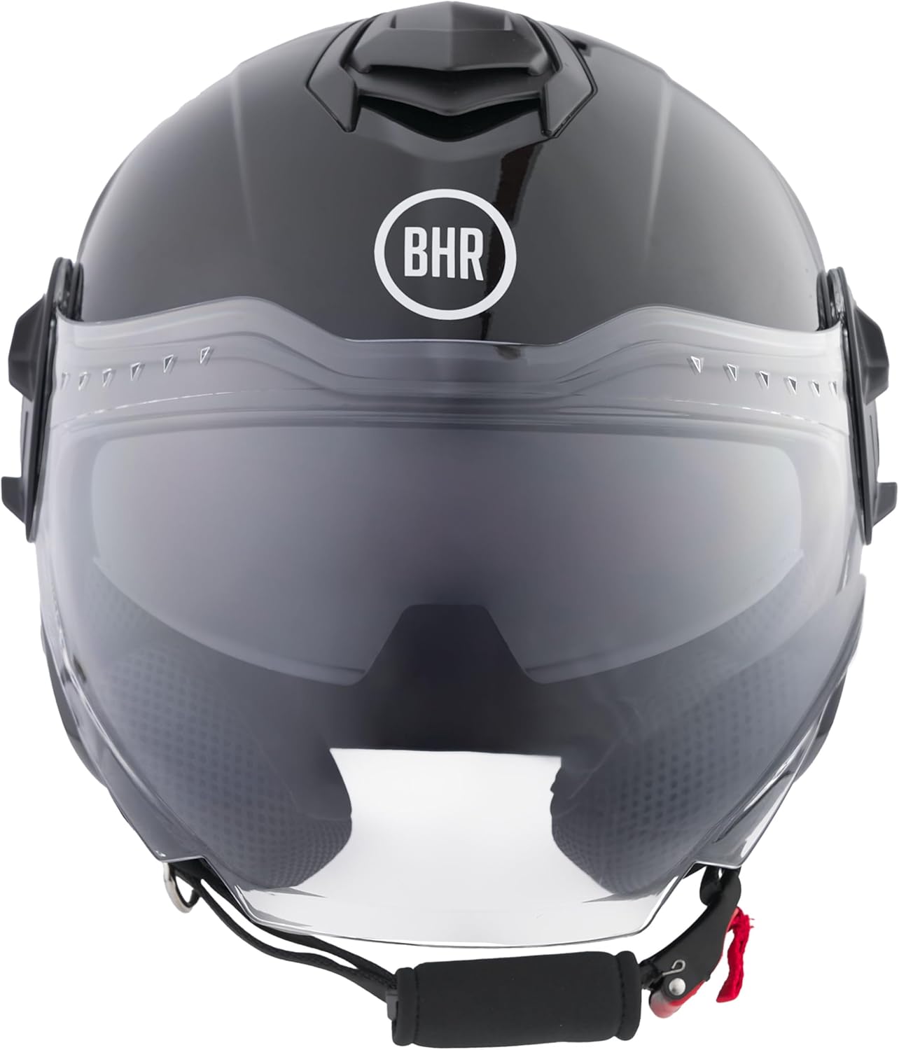BHR - CASCO JET 830 FLASH NERO METALLIZZATO - DOPPIA VISIERA
