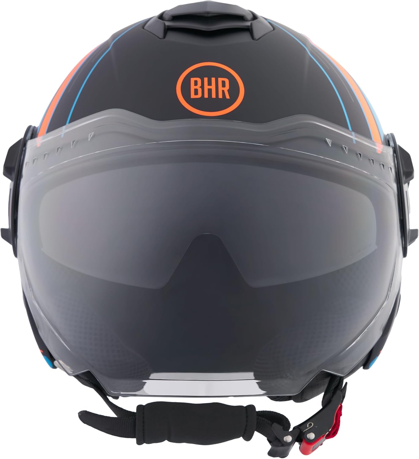BHR - CASCO JET 830 FLASH COOL BLACK OPACO - DOPPIA VISIERA