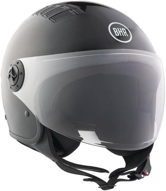 BHR - CASCO DEMI JET 834 FLOW NERO METALLIZZATO 