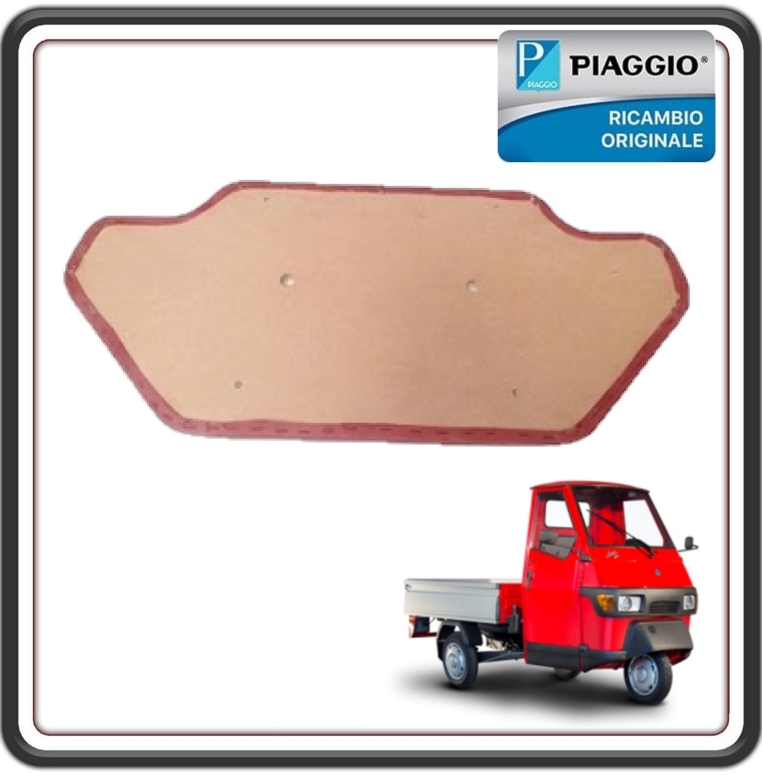 SEDILE CUSCINO ROSSO PER PIAGGIO APE 50 2 TEMPI E4 DAL 2018 AL 2023 ORIGINALE PIAGGIO CM300201