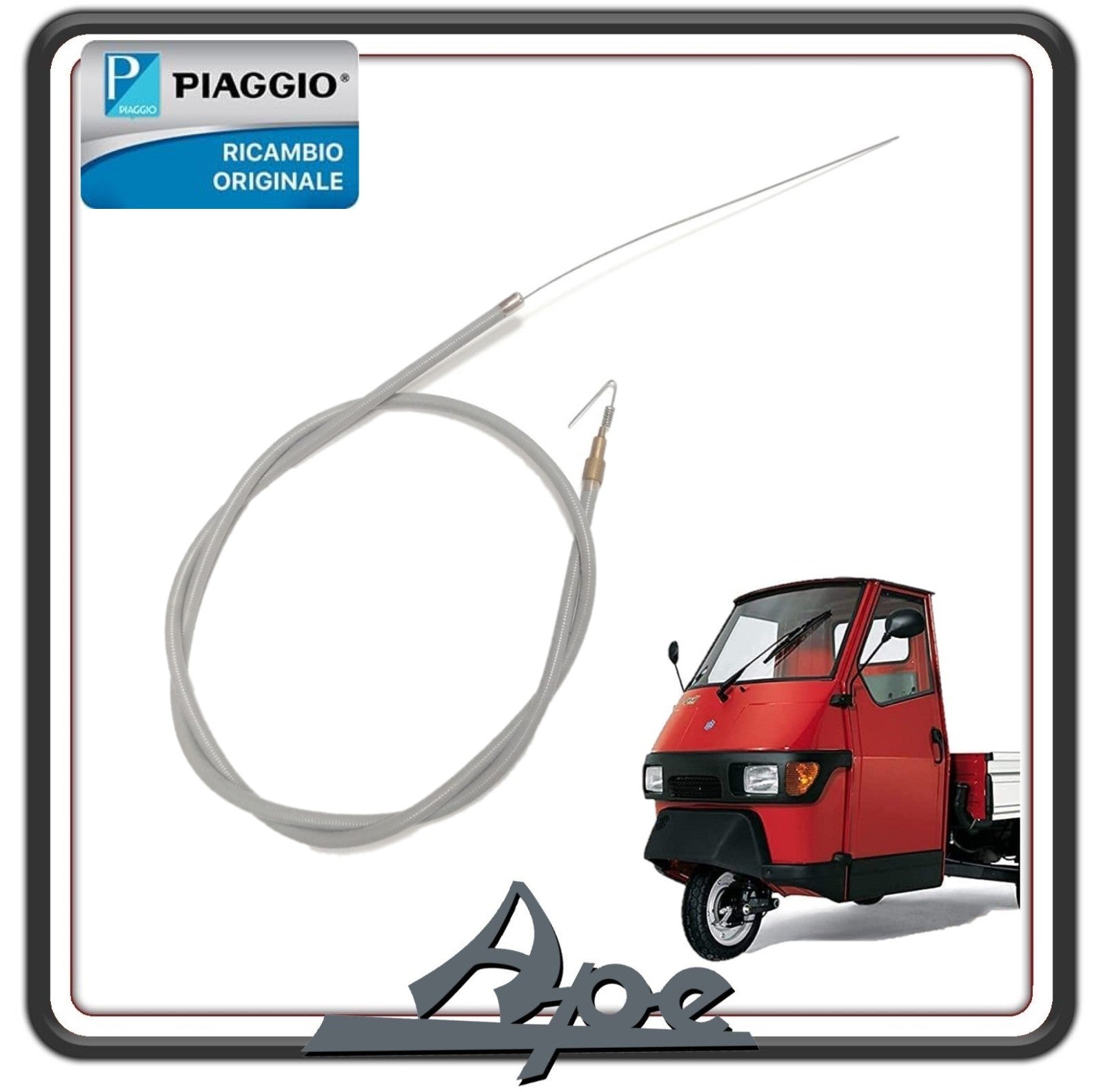 TRASMISSIONE FILO CAVO AZIONAMENTO RISCALDAMENTO COMPLETO DI GUAINA PER PIAGGIO APE 50 DAL 1998 AL 2008 - PIAGGIO MIX 50 DAL 1998 AL 2008 ORIGINALE PIAGGIO 125503 