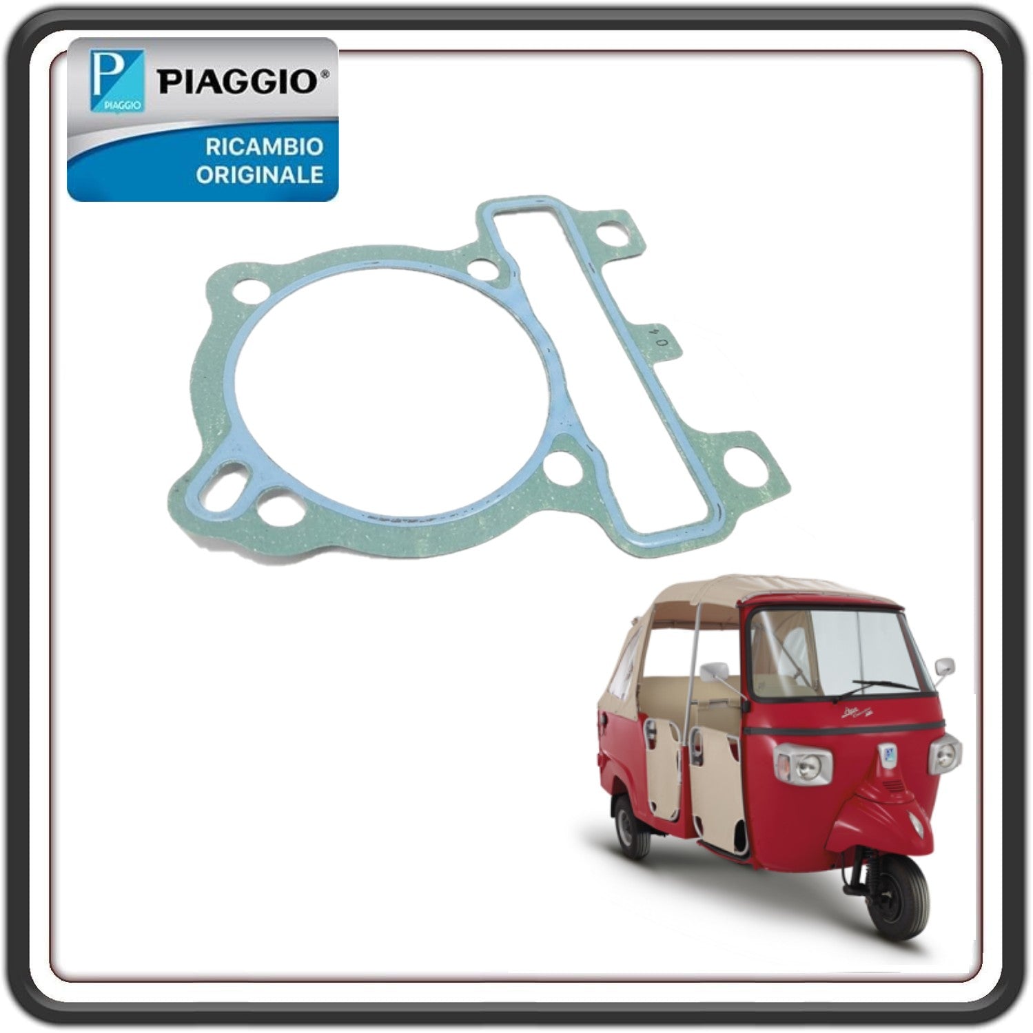 GUARNIZIONE CILINDRO/CARTER 0,4 MM PER PIAGGIO APE CALESSINO 200 BENZINA DAL 2013 AL 2017 ORIGINALE PIAGGIO CM166201