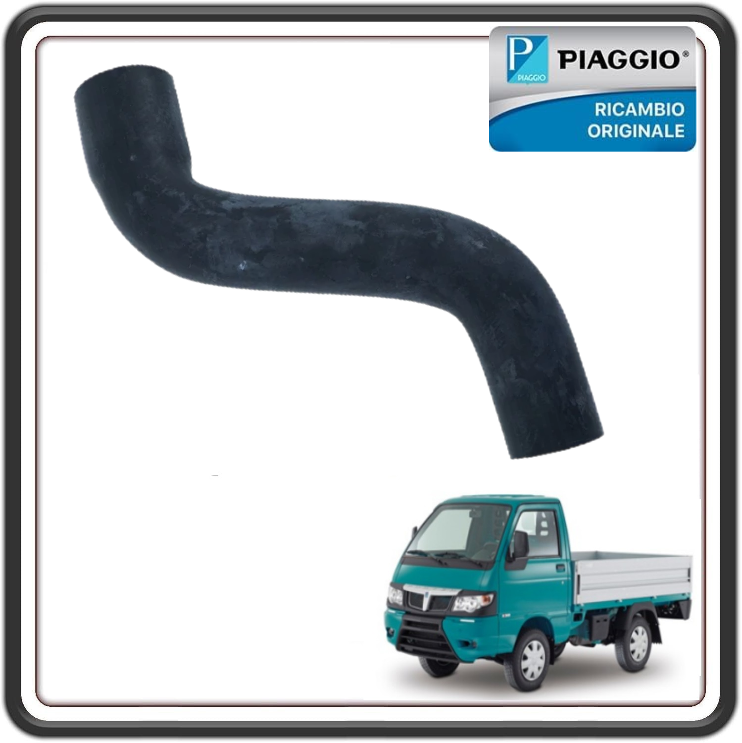 MANICOTTO TUBO IN GOMMA RADIATORE N°1 PER PIAGGIO PORTER MULTITECH DAL 2010 AL 2015 ORIGINALE PIAGGIO B005538 