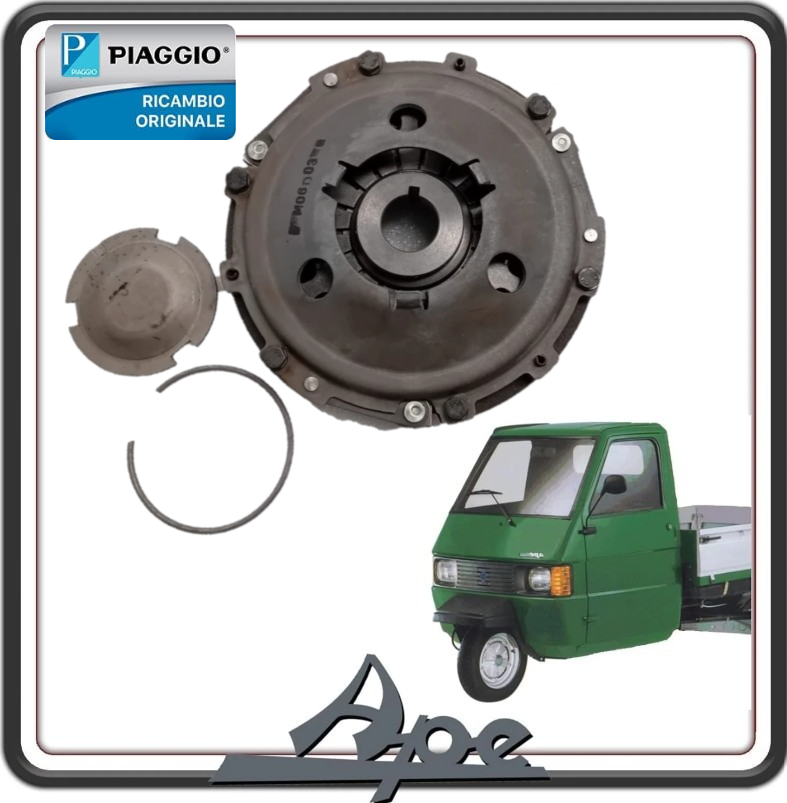 KIT FRIZIONE COMPLETA PER PIAGGIO APE TM 703 DIESEL DAL 1987 AL 2012 - APE CAR MAX DIESEL DAL 1986 AL 1996 - APE POKER DIESEL DAL 1993 AL 1997 ORIGINALE PIAGGIO 1A015854