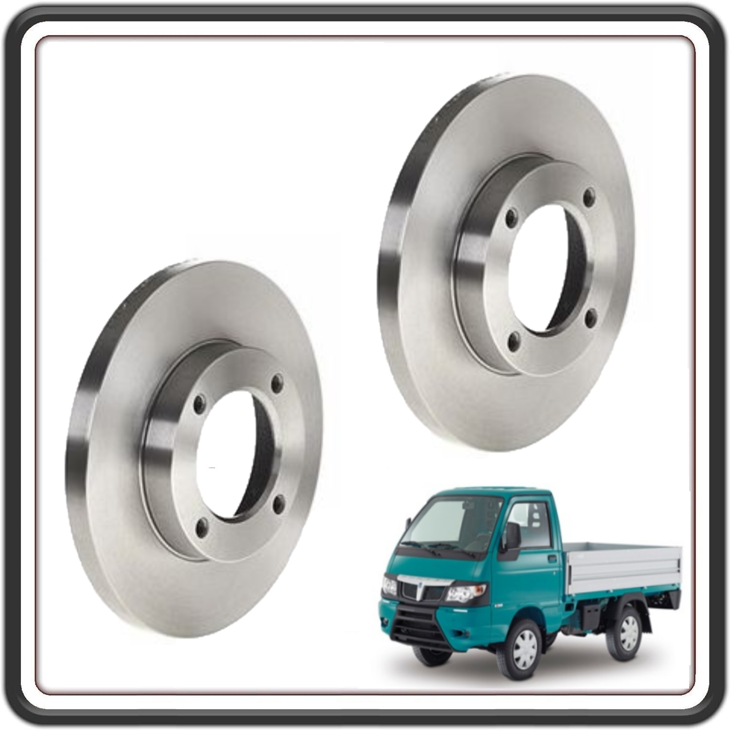 KIT COPPIA DISCHI FRENO ANTERIORE 4 FORI COMPATIBILE PER PIAGGIO PORTER MULTITECH E4-E5 DAL 2010 AL 2015