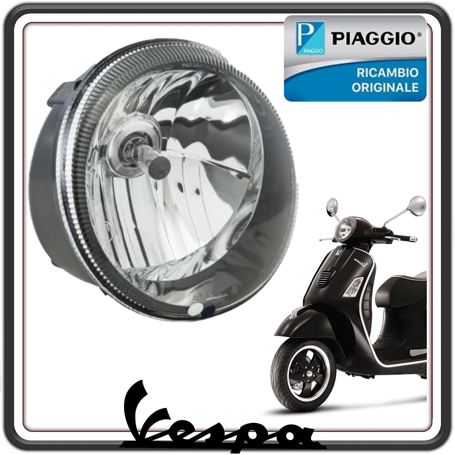 FARO FANALE PROIETTORE PER PIAGGIO VESPA GTS 125 ie SUPER DAL 2009 AL 2016 - VESPA GTS 300 ie SUPER DAL 2008 AL 2016 ORIGINALE PIAGGIO 58265R  