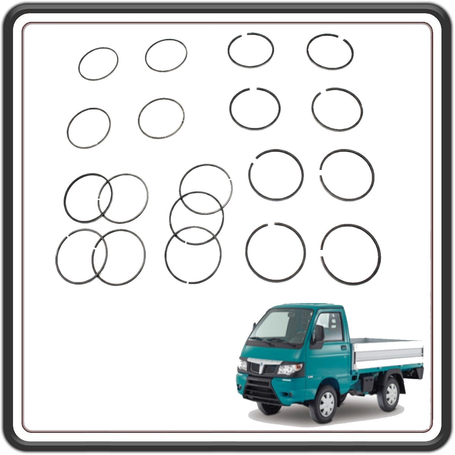 SERIE SEGMENTI FASCE ELASTICHE 1 X 1,2 X 2 MISURA STANDARD COMPATIBILI PER PIAGGIO PORTER MULTITECH E4-E5 DAL 2010 AL 2015 