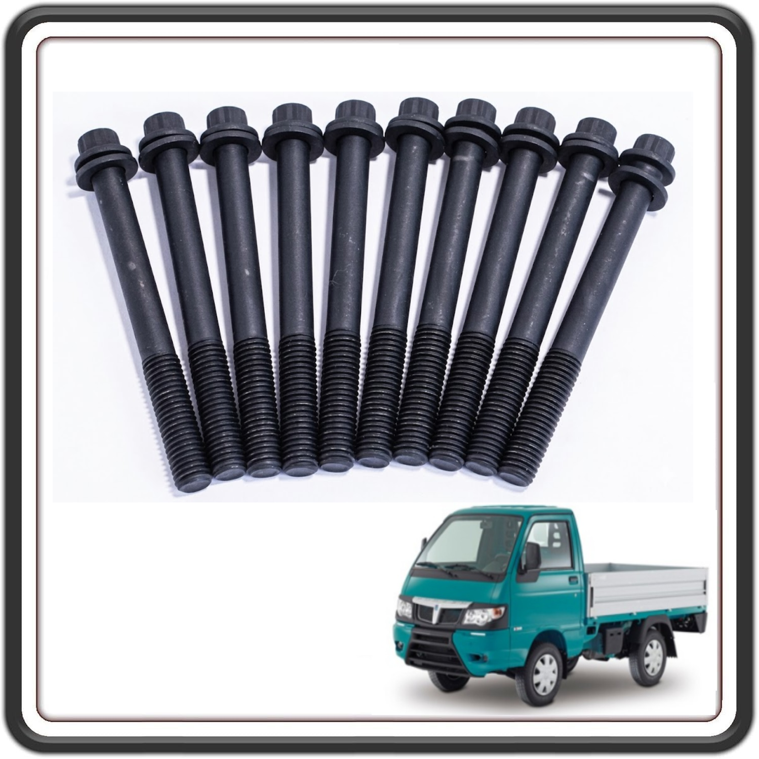 KIT 10 SERIE BULLONI TESTATA M10x94,5 PER PIAGGIO PORTER 1300 MULITECH FINO AL 2015