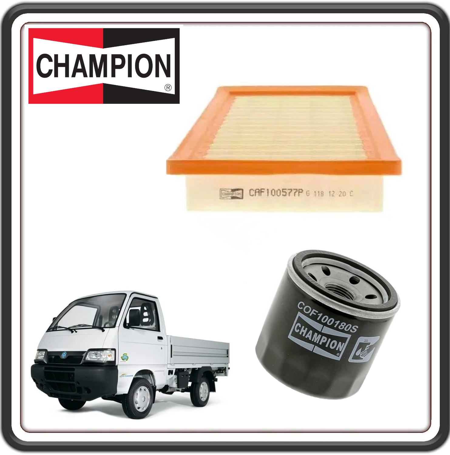 KIT FILTRO FILTRI OLIO E ARIA CHAMPION COMPATIBILI CON PIAGGIO PORTER 1300 16V FINO AL 2009 MOTORE DAIHATSU - PIAGGIO PORTER 1200 1400 DIESEL