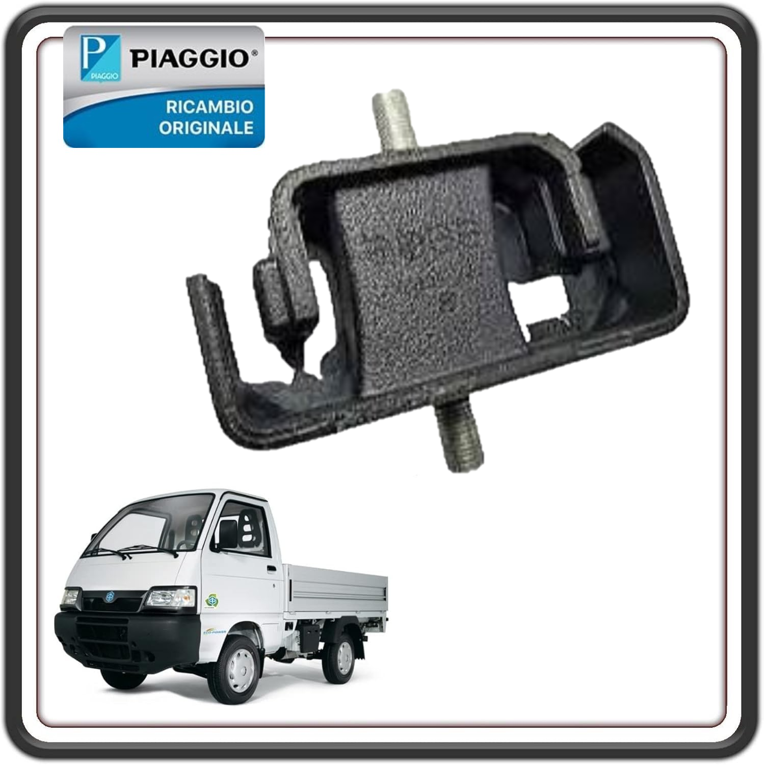 SUPPORTO ELASTICO ISOLANTE SINISTRO PER PIAGGIO PORTER 1300 16V MOTORE DAIHATSU FINO AL 2009 ORIGINALE PIAGGIO 1236287513000