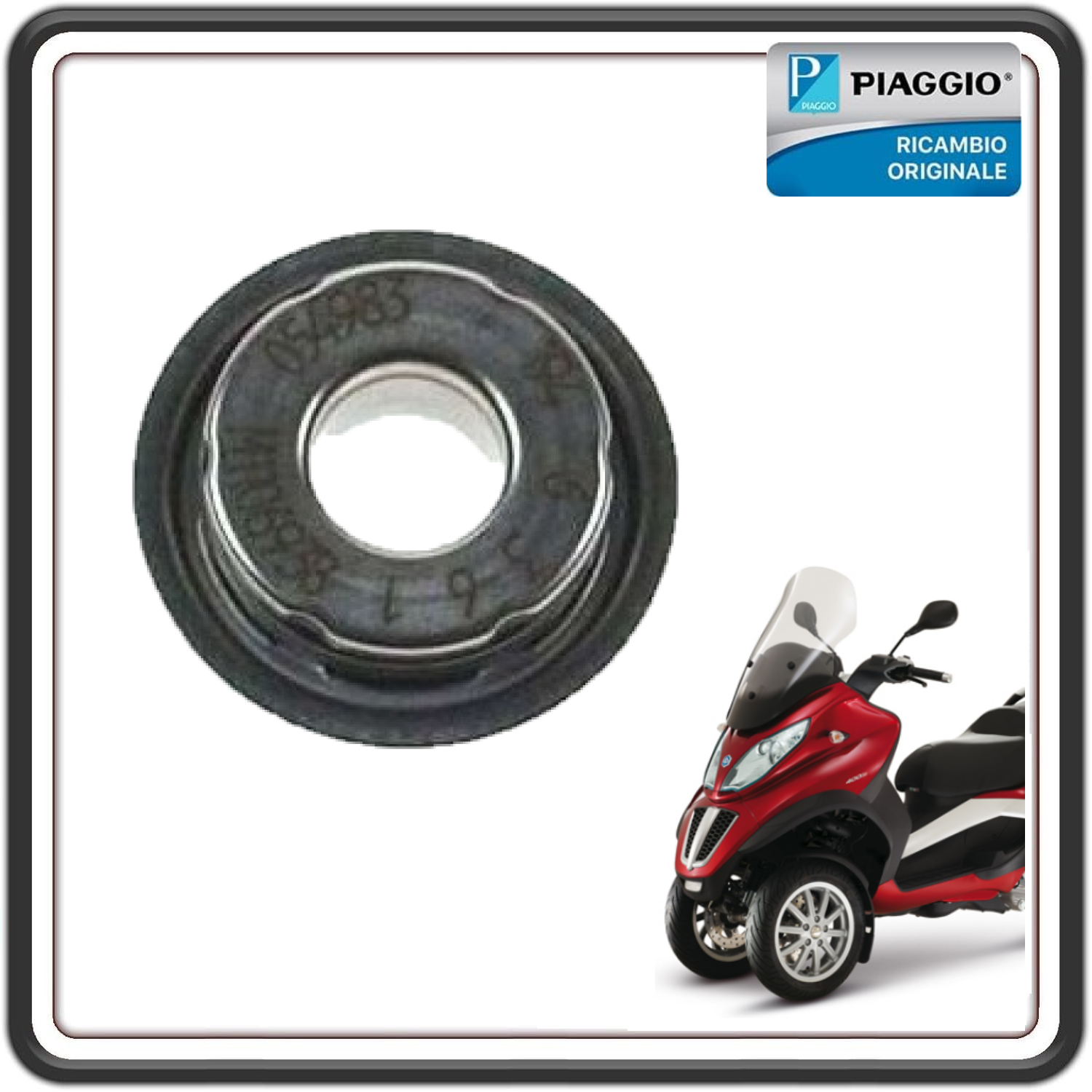ANELLO TENUTA POMPA ACQUA H2O PER PIAGGIO VESPA GTS 300 - GTV - PIAGGIO BEVERLY 300 -350 DAL 2010 AL 2011 - PIAGGIO MP3 300-400-500 DAL 2010 AL 2011 ORIGINALE PIAGGIO 82991R