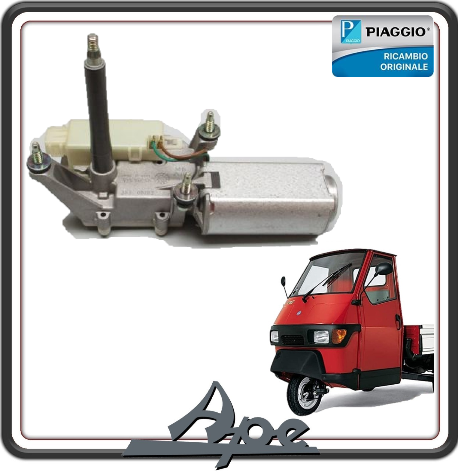 MOTORINO TERGICRISTALLO PER PIAGGIO APE 50 DAL 2009 AL 2017 - APE MIX 2T 50 DAL 1998 AL 2008  - APE RST MIX 50 DAL 1999 AL 2003 ORIGINALE PIAGGIO 582016