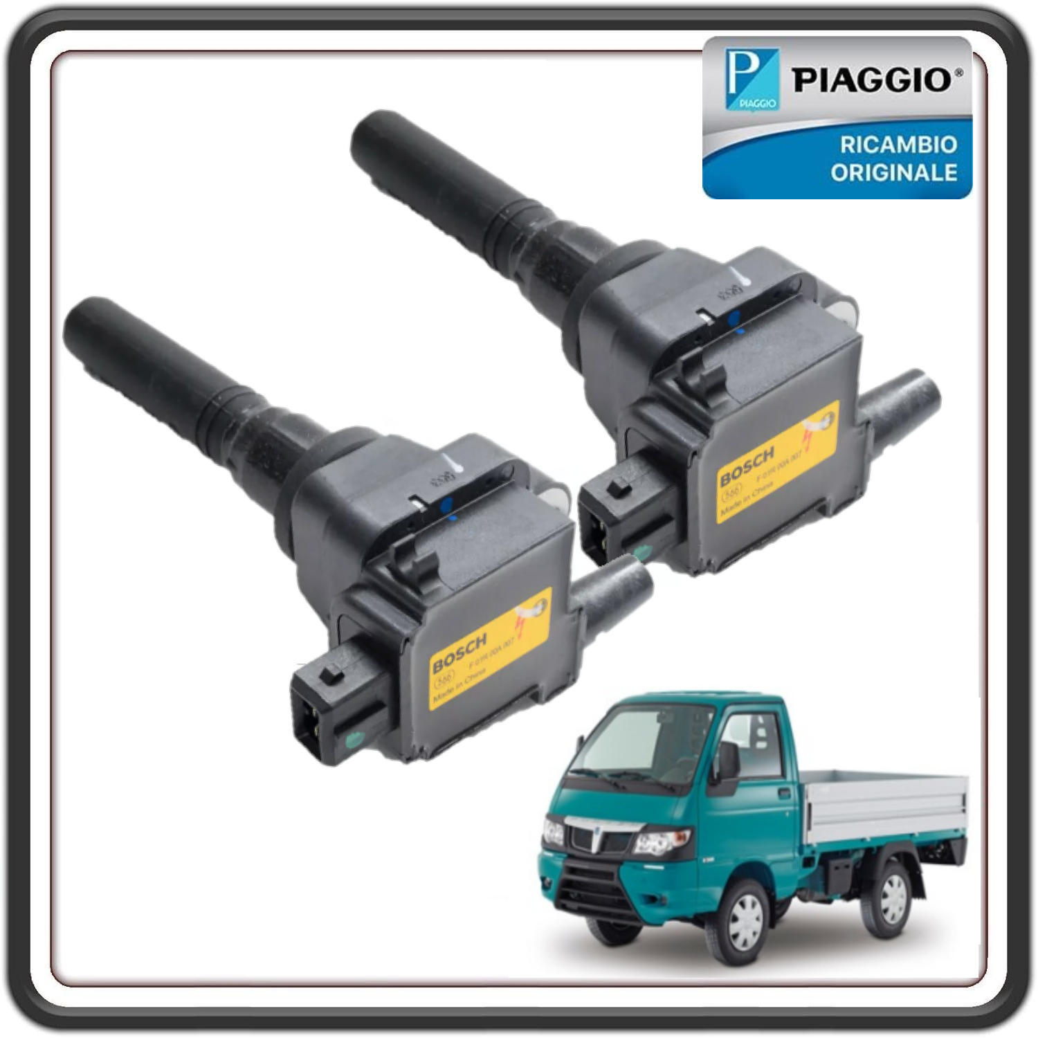 KIT BOBINE BOBINA CANDELA ACCENSIONE PER PIAGGIO PORTER MULITECH FINO AL 2015 ORIGINALE PIAGGIO B010211