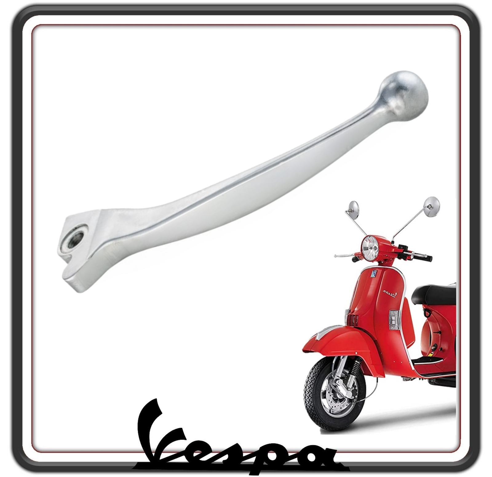 LEVA FRENO CROMATA LATO DESTRO COMPATIBILE PER PIAGGIO VESPA PX SOLO CON CON FRENO A DISCO VERSIONE PASTIGLIE FRENO.
