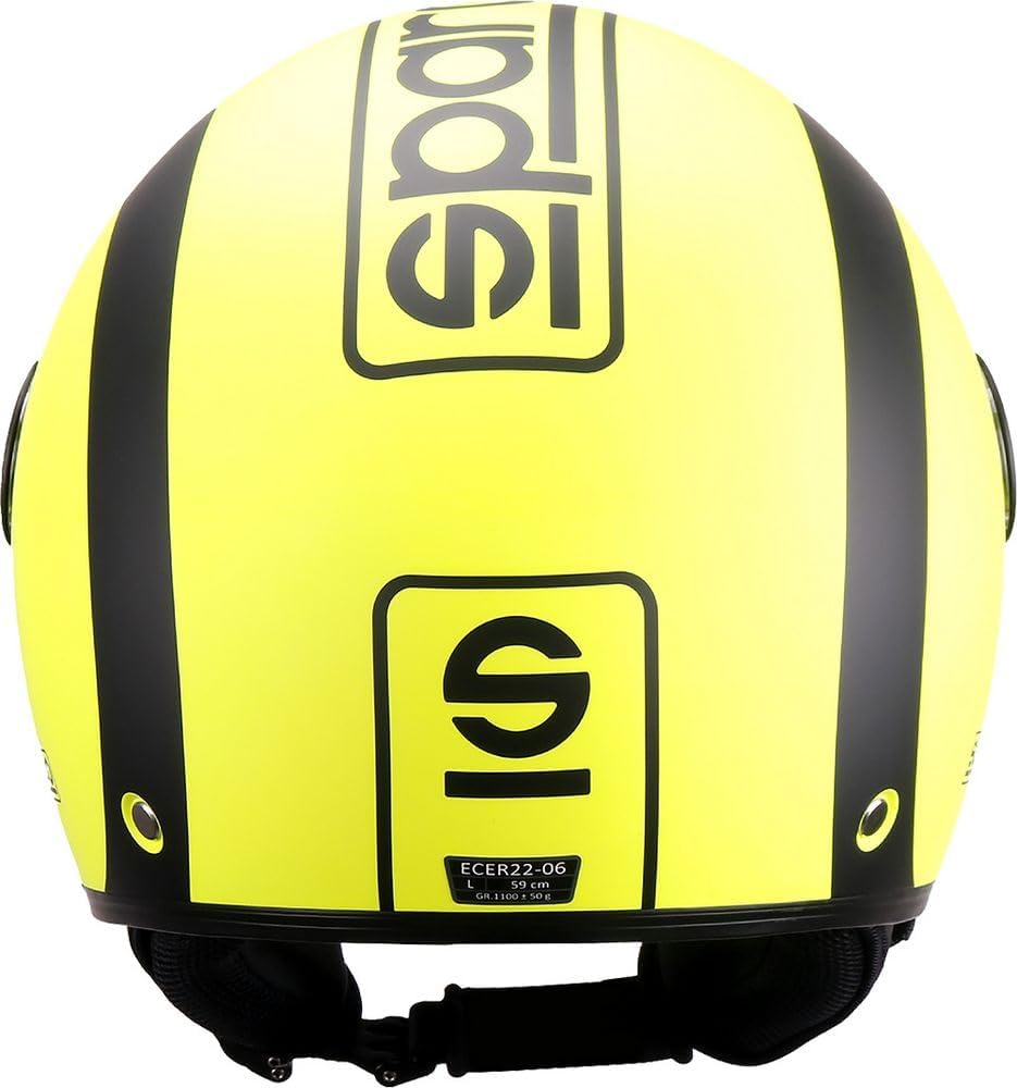 SPARCO RIDERS - CASCO DEMI JET SP601 GIALLO FLUO E NERO OPACO