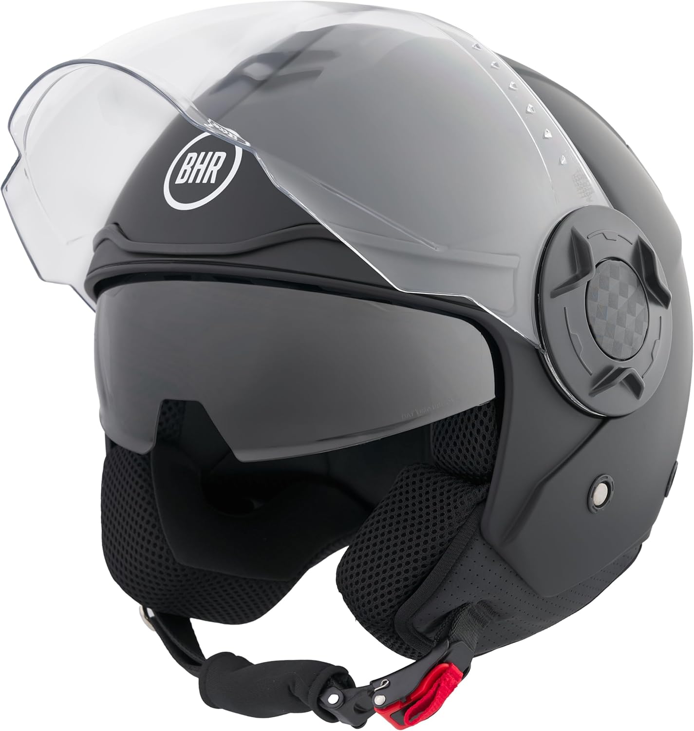 BHR - CASCO JET 830 FLASH NERO OPACO - DOPPIA VISIERA