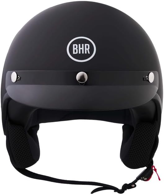 BHR - CASCO DEMI JET 839 3 BOTTONI NERO OPACO