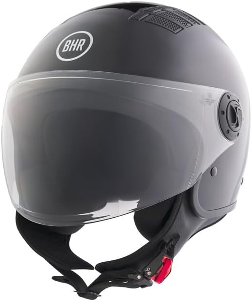 BHR - CASCO DEMI JET 834 FLOW NERO METALLIZZATO 