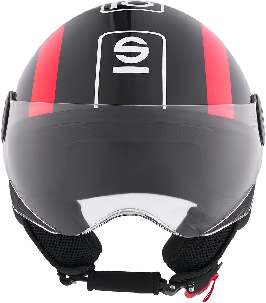 SPARCO RIDERS - CASCO DEMI JET SP601 NERO E ROSSO
