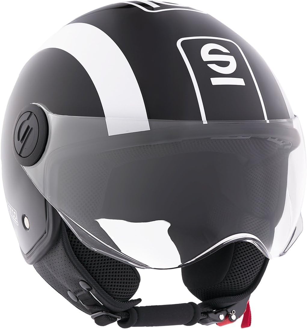SPARCO RIDERS - CASCO DEMI JET SP601 NERO E BIANCO 