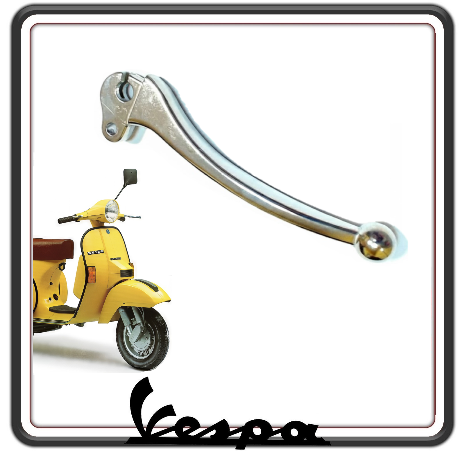 LEVA FRENO O FRIZIONE COMPATIBILE CON PIAGGIO VESPA PX - VESPA PE - VESPA ARCOBALENO PRIMA SERIE SENZA FRENO A DISCO.