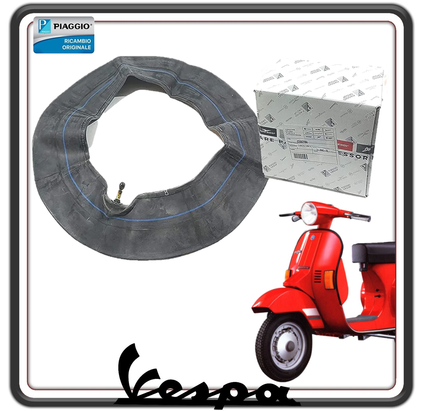 CAMERA D'ARIA MISURA 3.00-10 PER VESPA 50 SPECIAL - VESPA 125 PRIMAVERA - VESPA PK 50-50 XL TUTTI I MODELLI ORIGINALE PIAGGIO 650028M