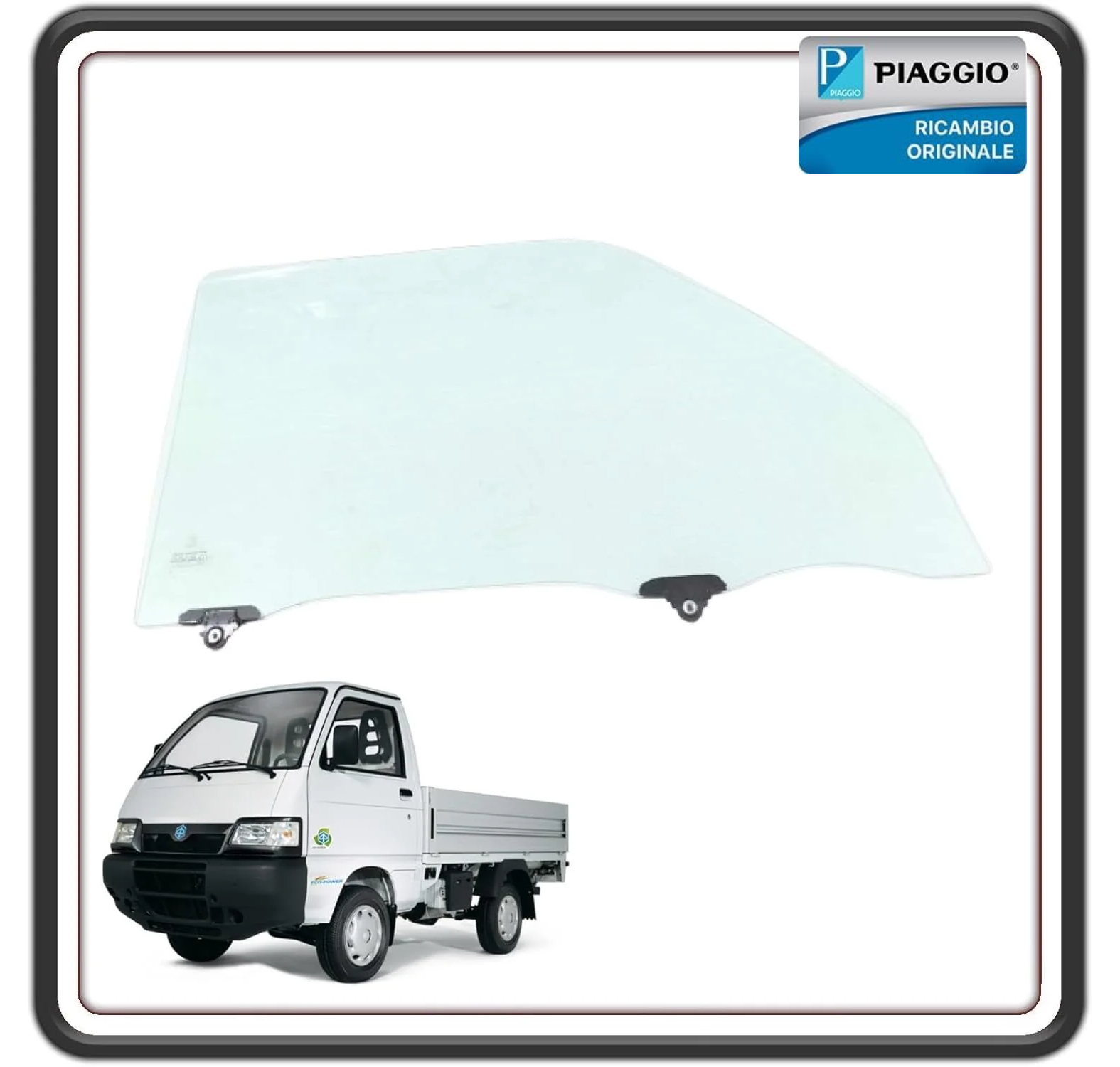 VETRO CRISTALLO FINESTRINO PORTELLO ANTERIORE LATO DESTRO LATO PASSEGGERO PER PIAGGIO PORTER TUTTI I MODELLI FINO AL 2021- PIAGGIO QUARGO DIESEL ORIGINALE PIAGGIO B007338
