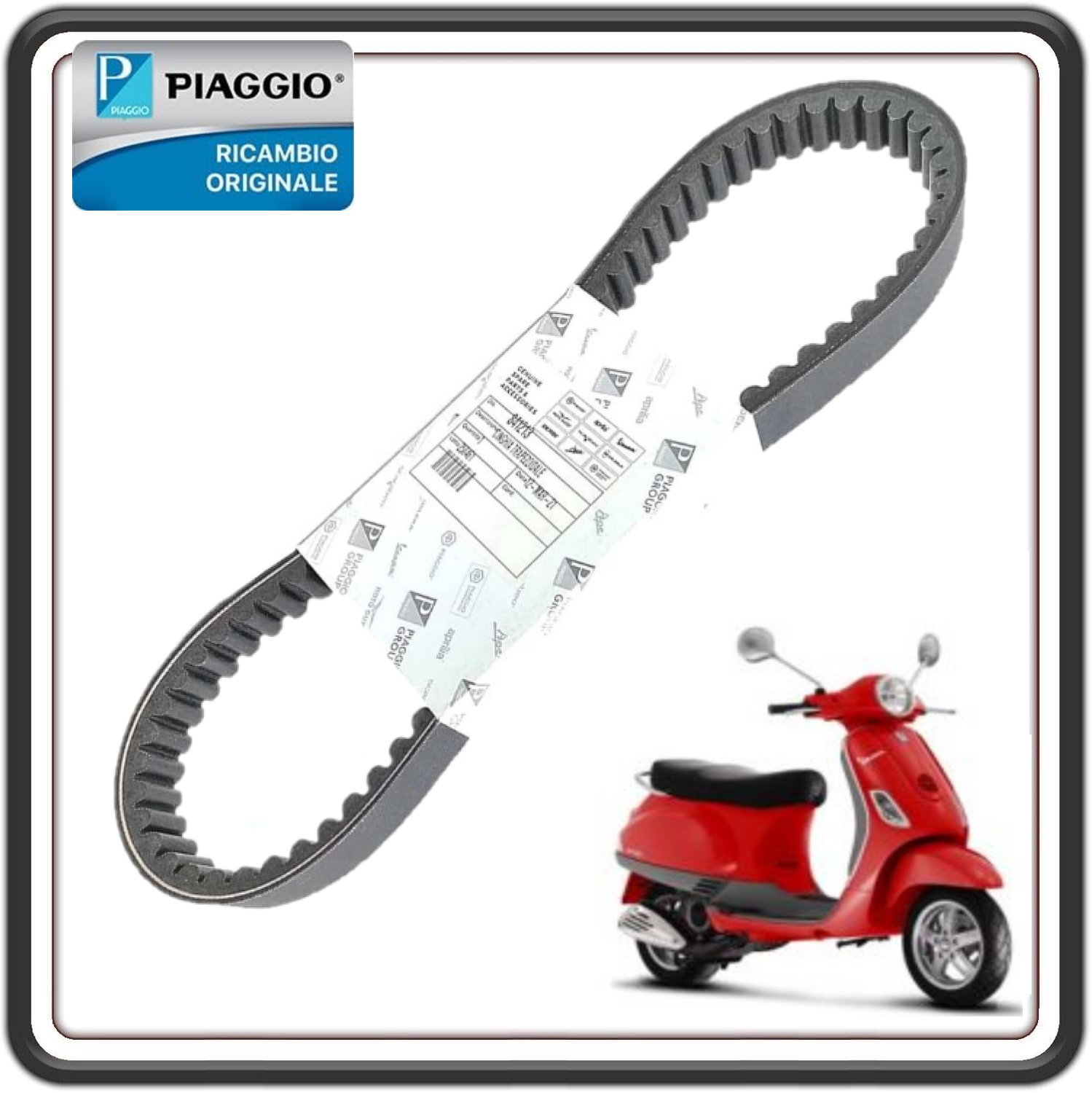 CINGHIA TRASMISSIONE DISTRIBUZIONE PER PIAGGIO VESPA GTS 125 150 - VESPA LX 125-150 FINO AL 2012 - PIAGGIO LIBERTY 125 FINO AL 2012 ORIGINALE PIAGGIO 841213
