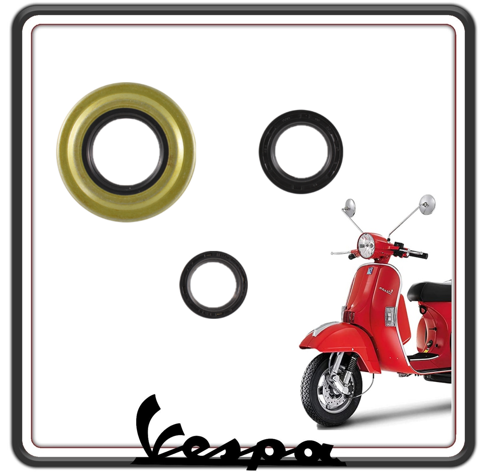 KIT SERIE PARAOLI PARAOLIO MOTORE PER VESPA PX 125-150 - 200 - VESPA ARCOBALENO