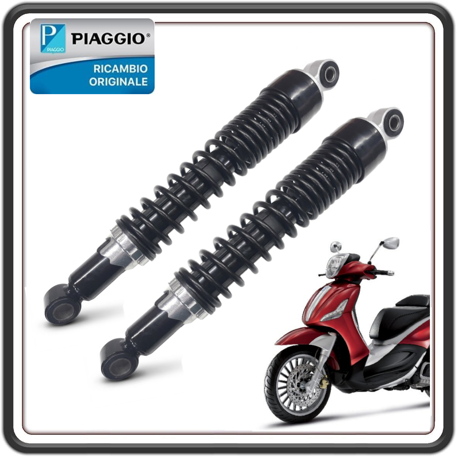 KIT AMMORTIZZATORI POSTERIORI PER PIAGGIO BEVERLY 125 DAL 2010 AL 2015 - PIAGGIO BEVERLY 300 DAL 2010 AL 2020 58518R5