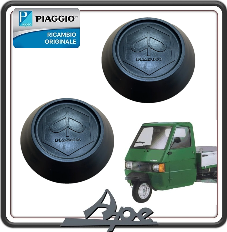 KIT DUE TAPPO TAPPI COPERCHIO COPERCHI MOZZO COPRI MOZZO RUOTA PER PIAGGIO APE TM 703 ORIGINALE PIAGGIO 566122