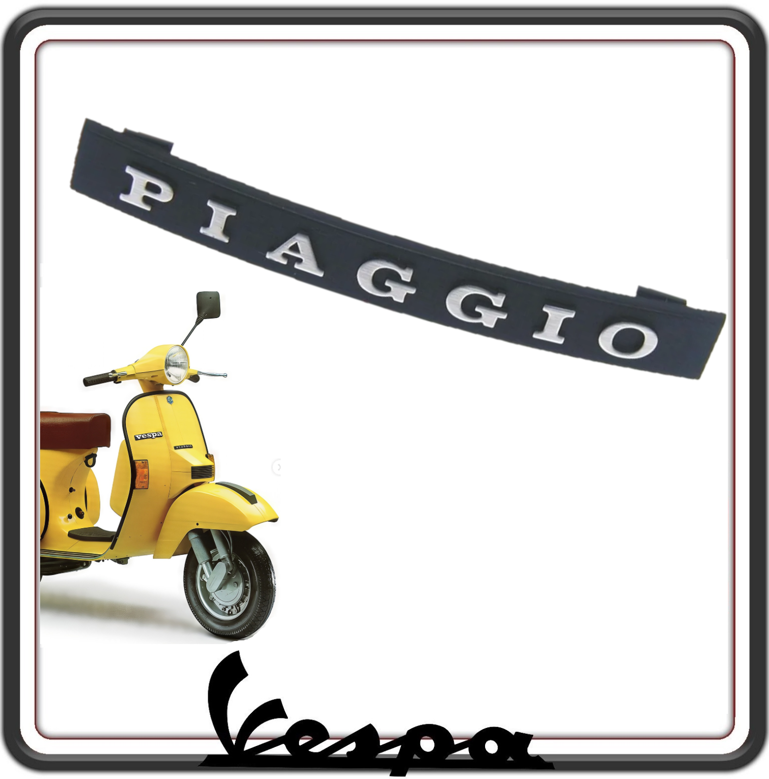TARGHETTA PIAGGIO COPRISTERZO CALANDRA NASELLO ANTERIORE COMPATIBILE PER VESPA PX - VESPA ARCOBALENO