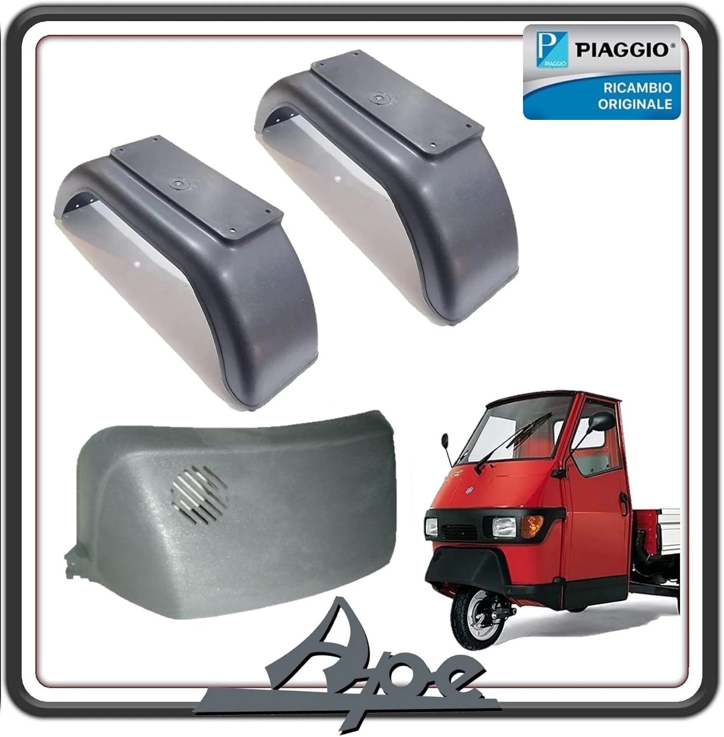 KIT 3 PARAFANGO PARAFANGHI ANTERIORE E POSTERIORI PIAGGIO APE 50 DAL 1998 IN POI ORIGINALE PIAGGIO 261360 - 261361 X2