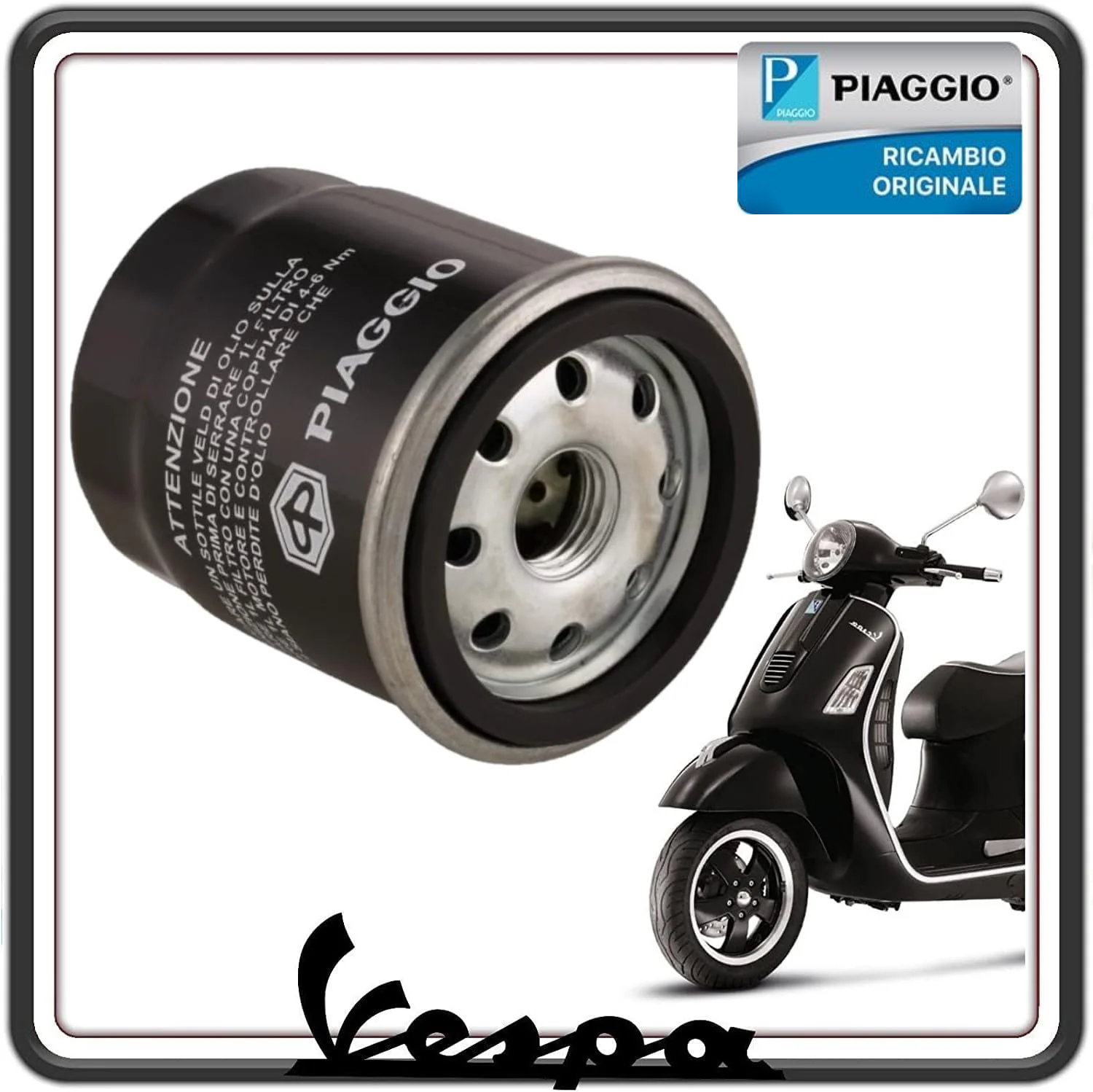 FILTRO CARTUCCIA OLIO PER PIAGGIO VESPA GTS 125 - GTS 250 - VESPA GTS 300-300 SUPER ORIGINALE PIAGGIO 82635R / 1A022356