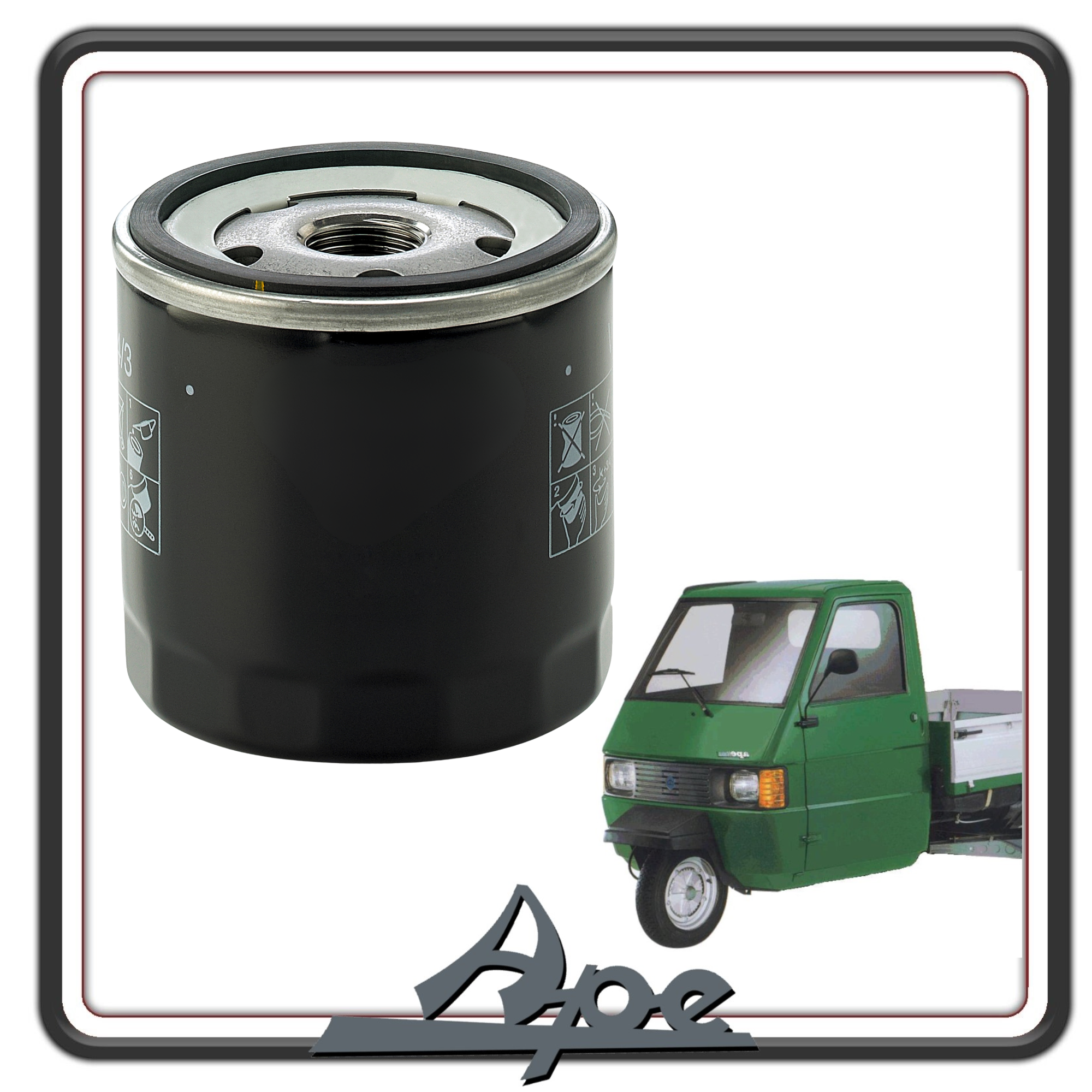 FILTRO OLIO PER PIAGGIO APE TM 703 DIESEL - APE CAR DIESEL - APE POKER DIESEL - APE CALESSINO DIESEL - APE CLASSIC MP601