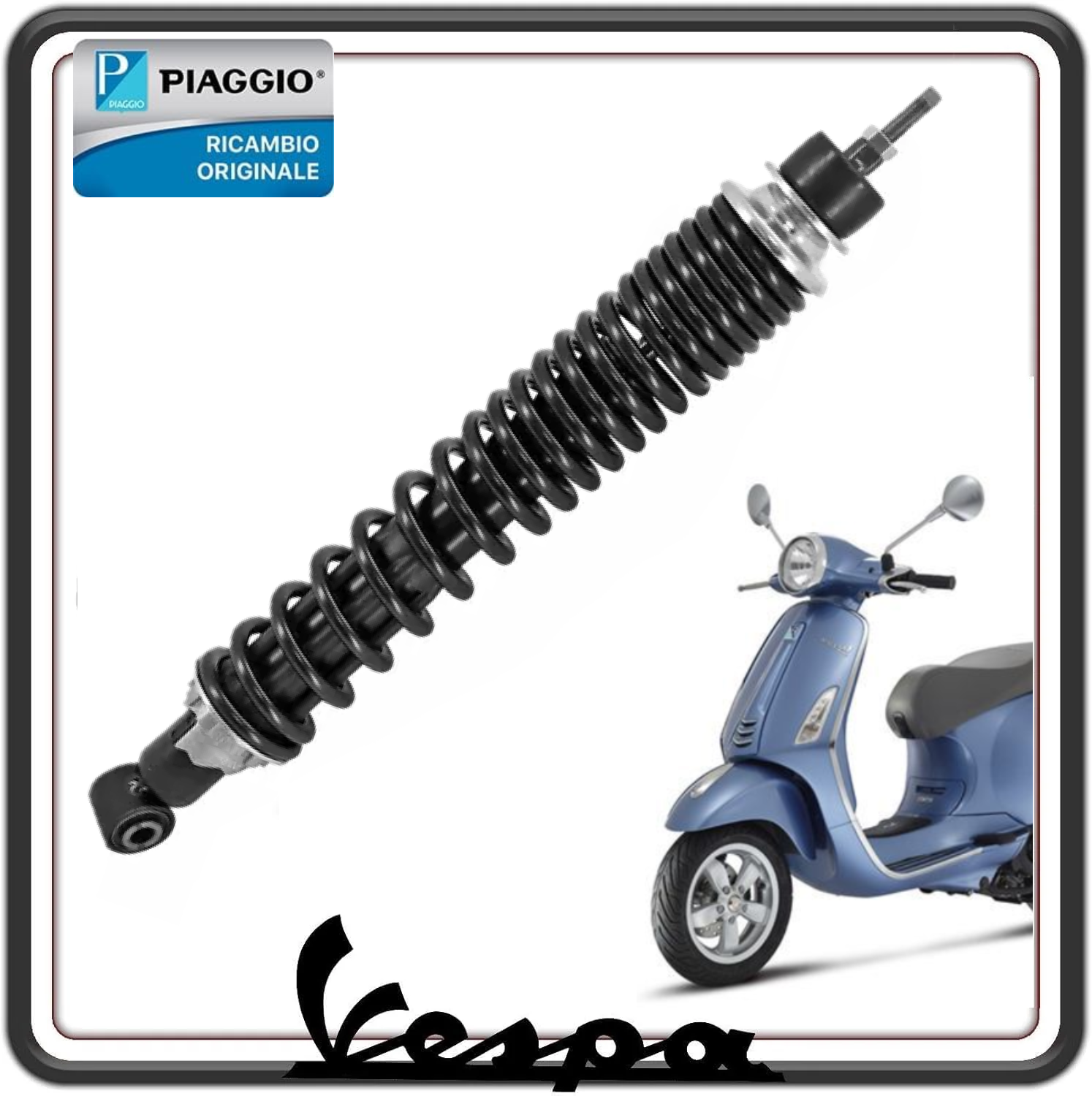 AMMORTIZZATORE POSTERIORE COMPLETO PER PIAGGIO VESPA PRIMAVERA 125-150 - VESPA SPRINT 125-150 - VESPA ELETTRICA (LEGGI COMPATIBILITA') ORIGINALE PIAGGIO 1C003149 