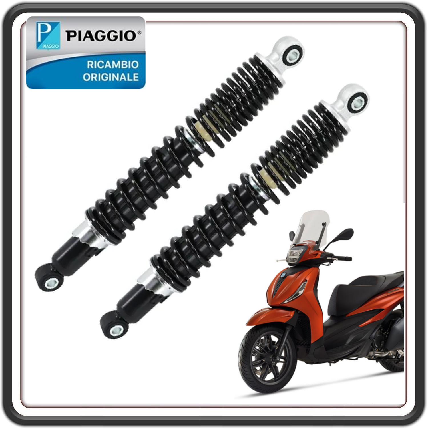 KIT AMMORTIZZATORI POSTERIORI PER PIAGGIO BEVERLY 300 DAL 2021 AL 2023 - PIAGGIO BEVERLY 310 2025 - PIAGGIO BEVERLY 400 DAL 2021 AL 2023 ORIGINALE PIAGGIO 1C004922