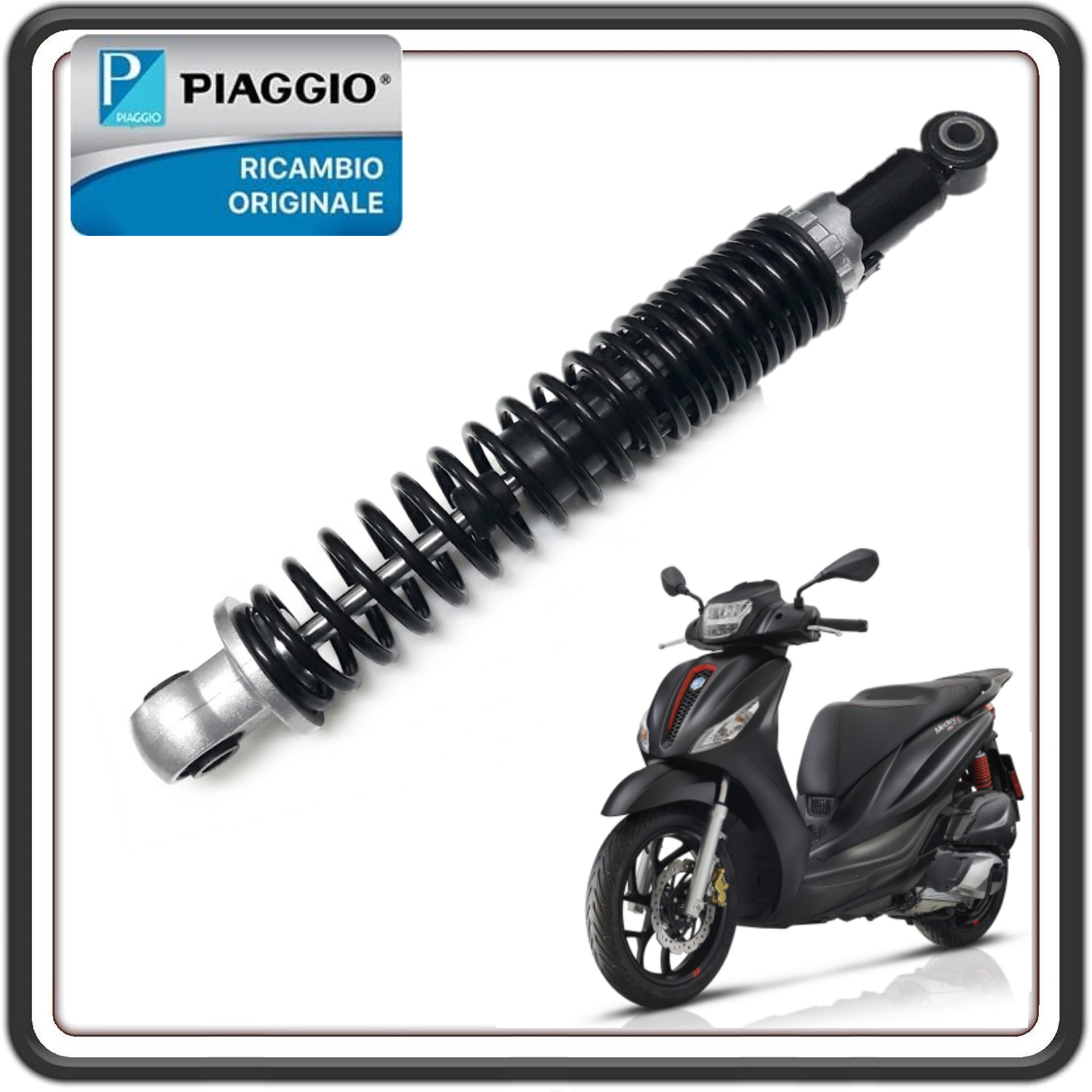 AMMORTIZZATORE POSTERIORE PER PIAGGIO MEDLEY 125 DAL 2016 AL 2025 - PIAGGIO MEDLEY 150 DAL 2016 AL 2024 - PIAGGIO MEDLEY 200 DAL 2024 AL 2025 ORIGINALE PIAGGIO 1C005119R