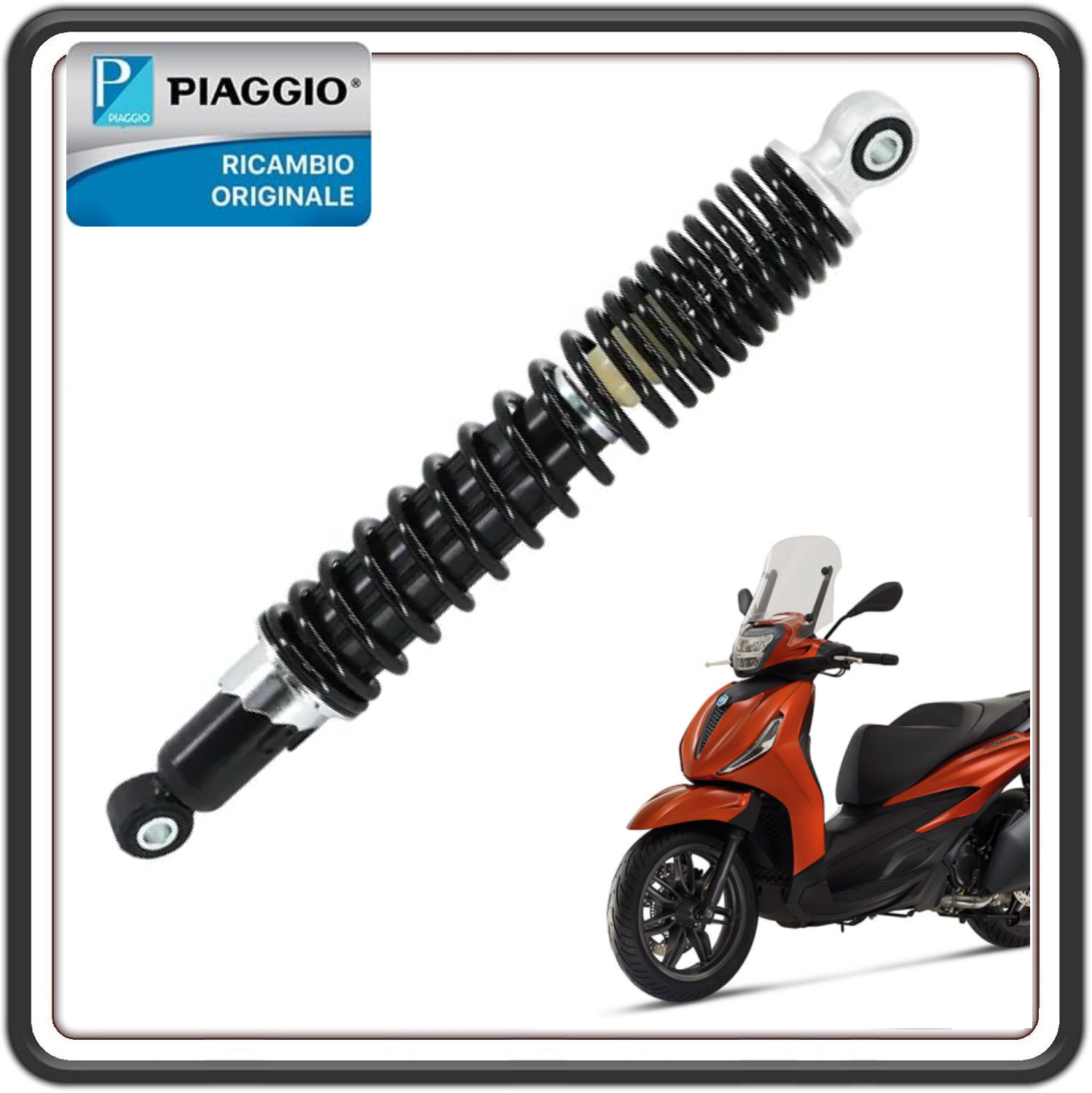 AMMORTIZZATORE POSTERIORE PER PIAGGIO BEVERLY 300 DAL 2021 AL 2023 - PIAGGIO BEVERLY 310 2025 - PIAGGIO BEVERLY 400 DAL 2021 AL 2023 ORIGINALE PIAGGIO 1C004922 