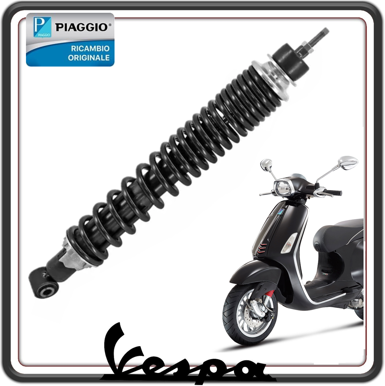 AMMORTIZZATORE POSTERIORE COMPLETO PER PIAGGIO VESPA PRIMAVERA 125-150 - VESPA SPRINT 125-150 - VESPA ELETTRICA (LEGGI COMPATIBILITA') ORIGINALE PIAGGIO 1C003149 