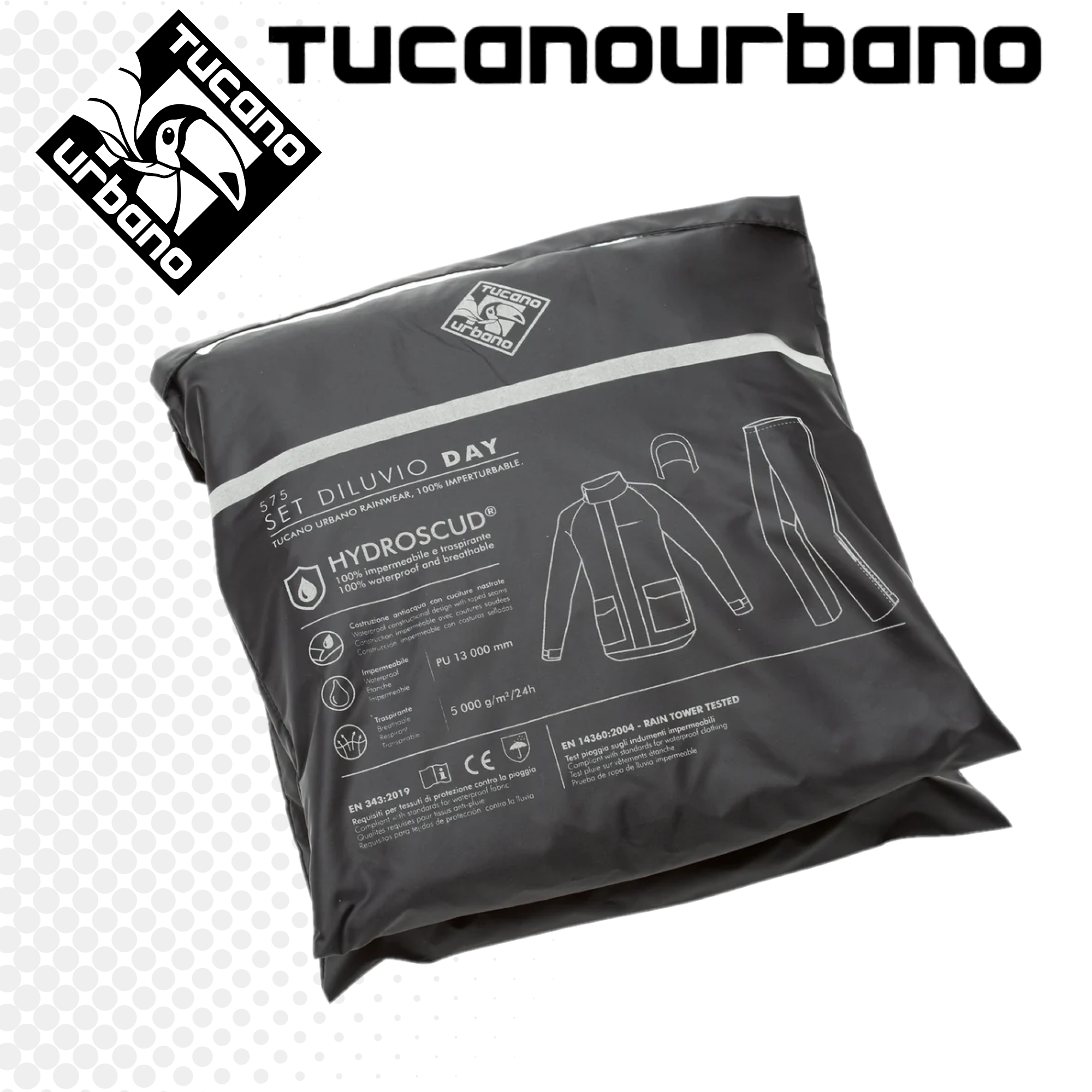 SET COMPLETO ANTIPIOGGIA TUCANO UBRANO SET DILUVIO DAY HYDROSCUD® NERO