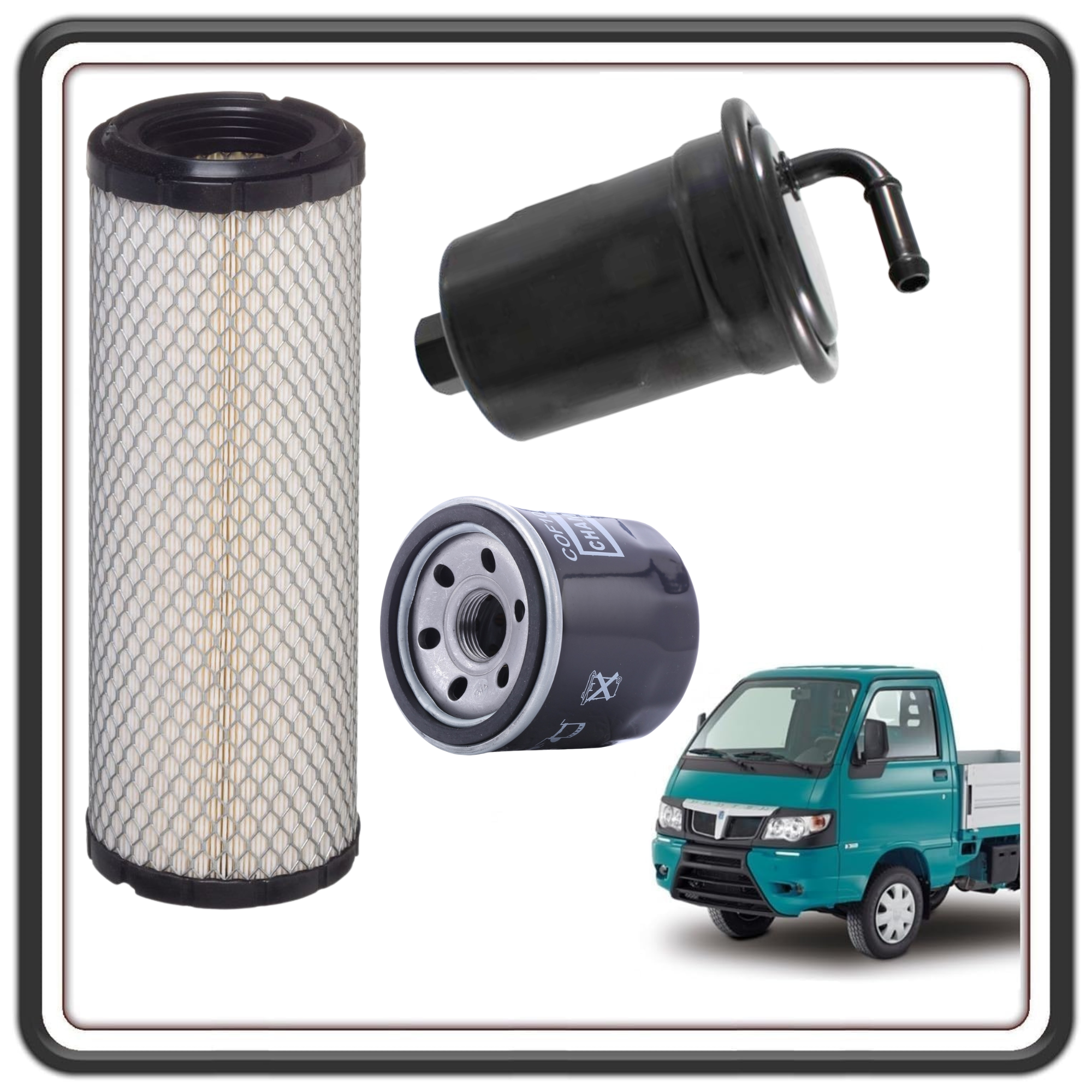 KIT FILTRO ARIA+ FILTRO CARBURANTE BENZINA + FILTRO OLIO PER PIAGGIO PORTER 1300 MULTITECH BENZINA DAL 2009 IN POI - PORTER MULTITECH MAXXI BENZINA