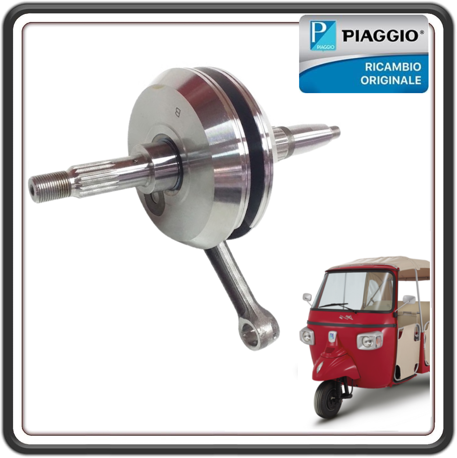 ALBERO MOTORE COMPLETO PER PIAGGIO APE CALESSINO BENZINA 200 DAL 2017 AL 2022 ORIGINALE PIAGGIO 1A010150