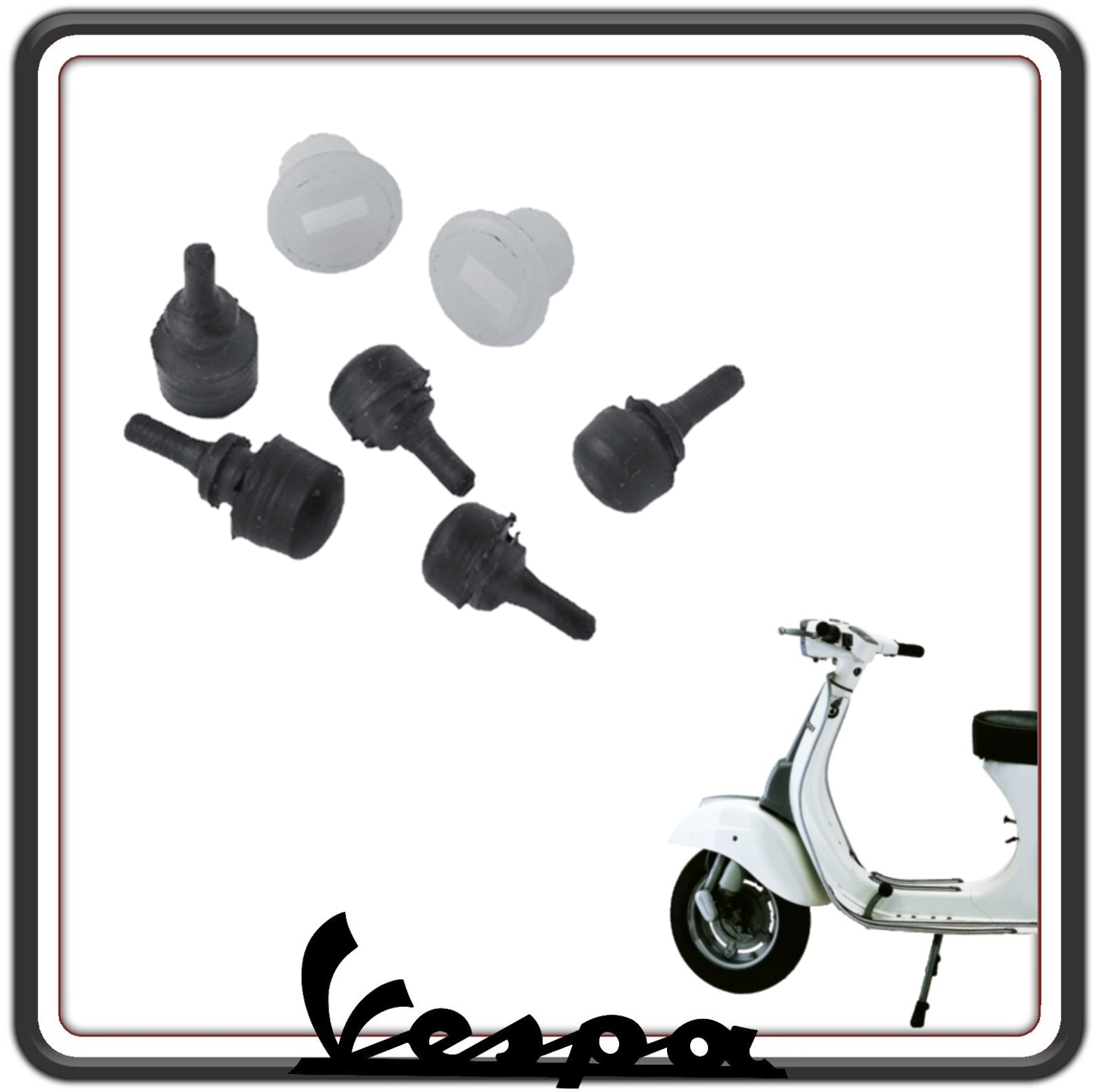 KIT GOMMINI SPORTELLO CON BOCCOLE PER PIAGGIO VESPA 50 SPECIAL - 50 L-R-N - 125 ET3 PRIMAVERA