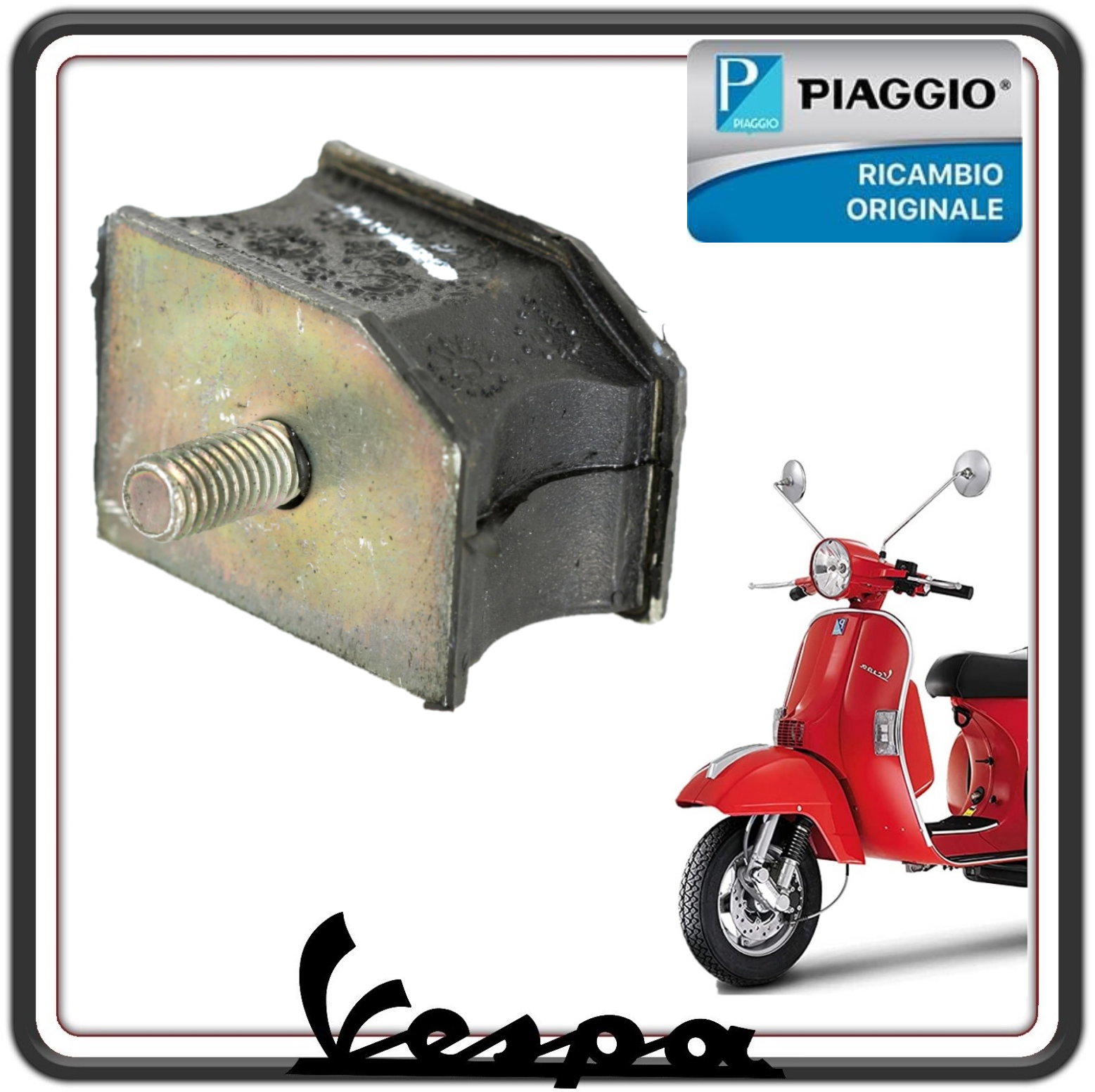 TAMPONE SUPPORTO ELASTICO AMMORTIZZATORE POSTERIORE PER PIAGGIO VESPA PX 125-150-200 - VESPA 50 SPECIAL - 50 R-L-N ORIGINALE PIAGGIO 060536  