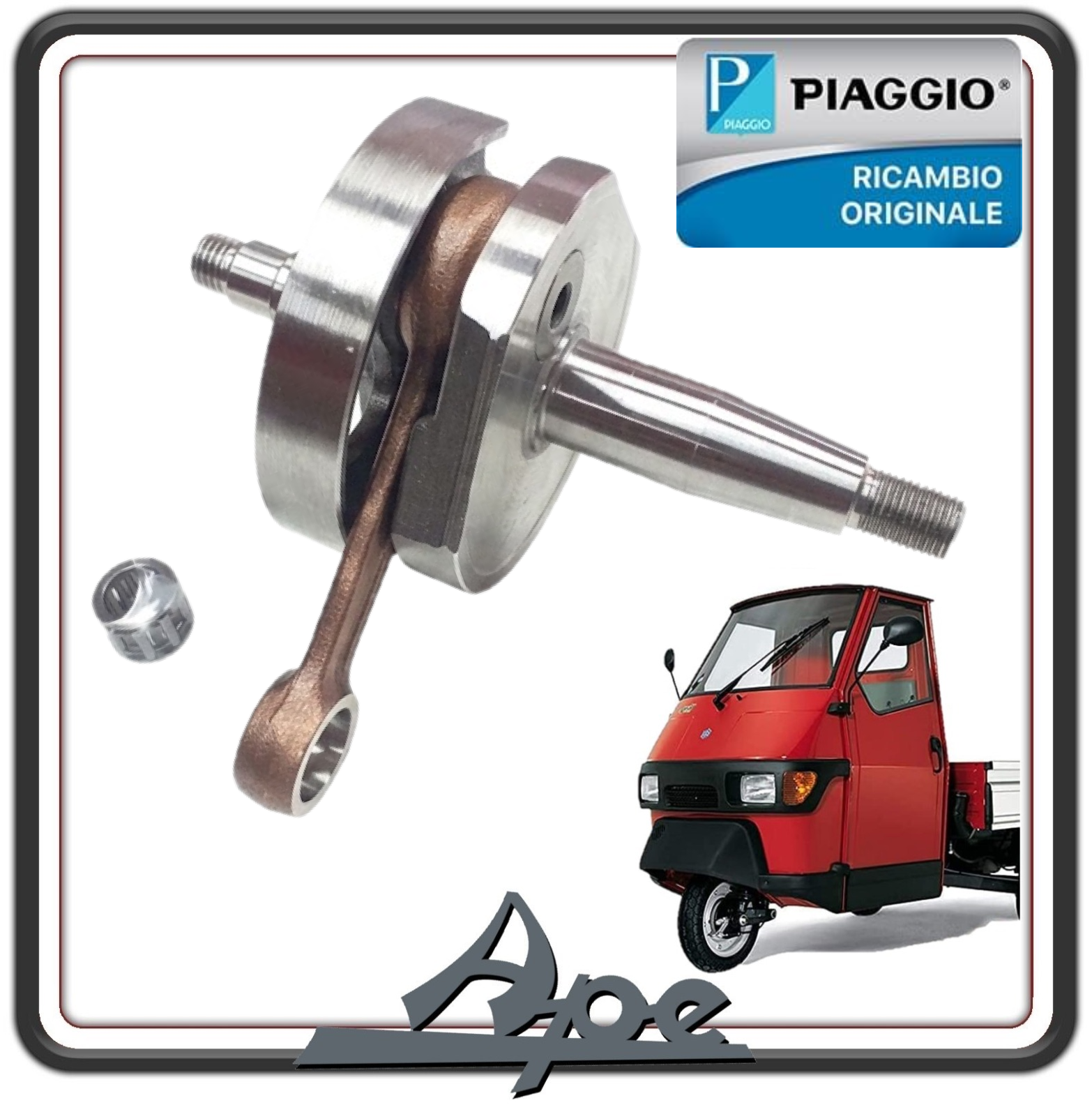 ALBERO MOTORE COMPLETO CON CONO Ø20 PER PIAGGIO APE 50 (LEGGI APPLICAZIONI) ORIGINALE PIAGGIO 8462675
