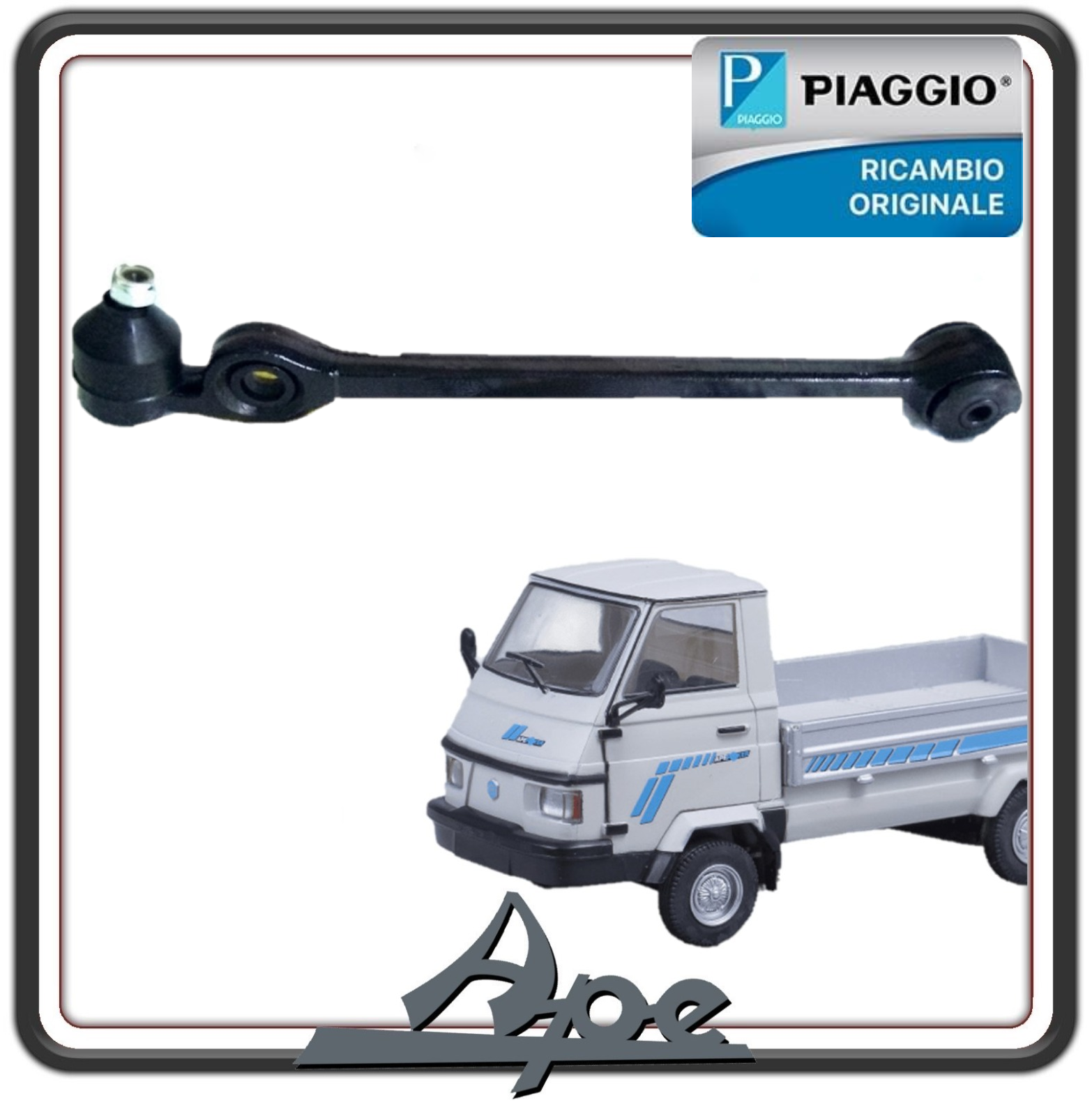 BRACCIO SOSPENSIONE ANTERIORE BARRA STABILIZZATRICE PER PIAGGIO APE POKER BENZINA E DIESEL DAL 1993 AL 2004 ORIGINALE PIAGGIO 229821  